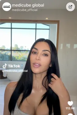 Social video of a woman talking about skincare