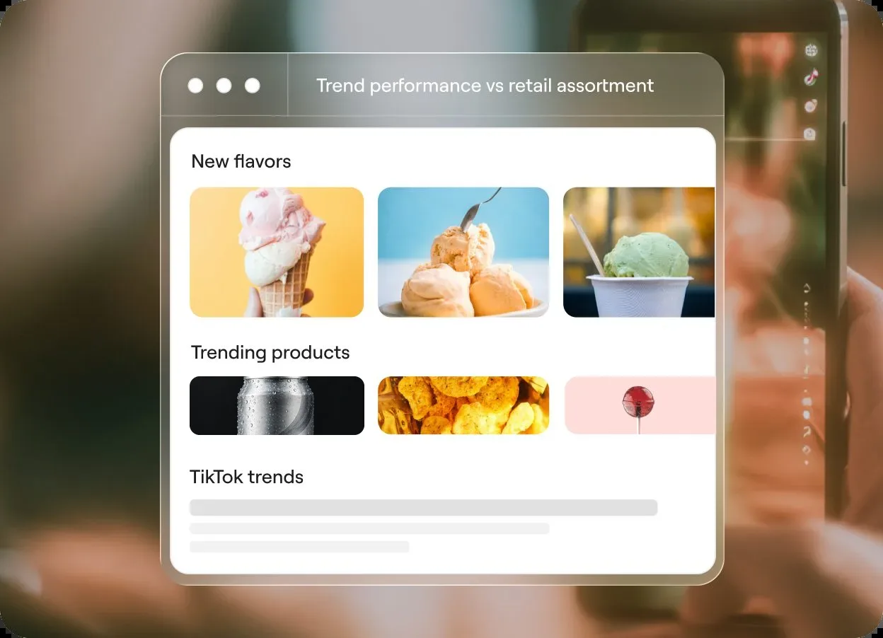 Zenline trend window with new ice cream flavors and trending snacks
