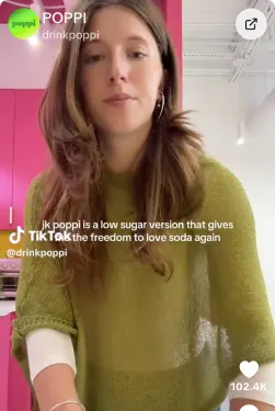 Social video of a woman talking about food