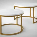 Nesting side tables with marble tops and metal frames